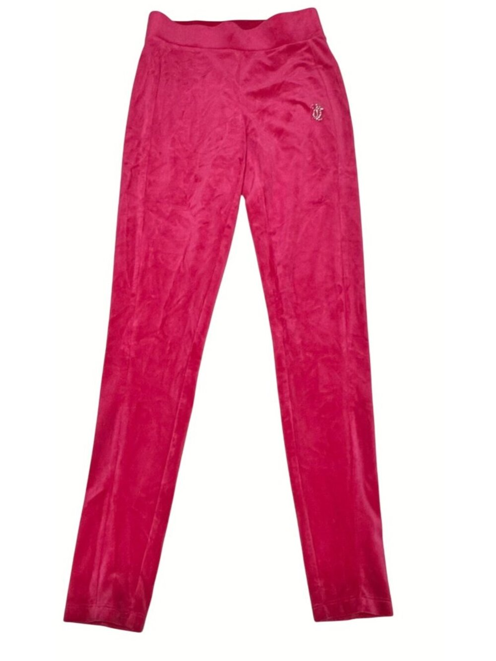 Juicy Couture Pink Velour Leggings Size Small Rhinestone Logo